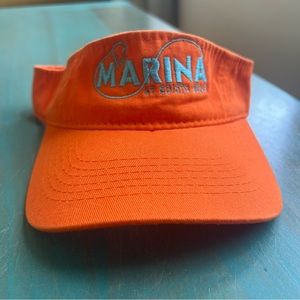 Marina at Edisto Beach bright orange visor